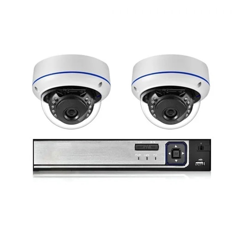 JUCFRDNJ H.265+ 5MP Outdoor Camera POE NVR CCTV Kit Outdoor Dome Motion Detection Surveillance 5/4MP IP Smart Audio Webcam(None,2PCS 4MP Cameras)