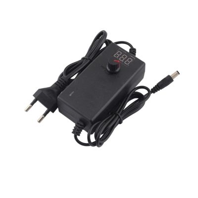 Adjustable Power Adapter AC to DC 3V-12V 3V-24V 9V-24V with Universal Supply Display Screen 12V 1A 2A Switching Charger Adapter(with DC Female Male,US_9V-24V 1A)