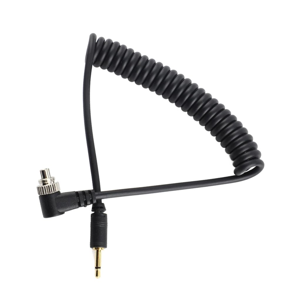 Extendable Flashing Synchronization Cord PC to 2.5mm Spring Coiled Design Space Saving Flashing Syncing Cable Photography Gear Durability PVC Accessory Cable