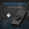 2 in 1 External USB Driver-Free Sound Card with LED Indicator for Speaker Microphone Earphone Plug&Play view 3