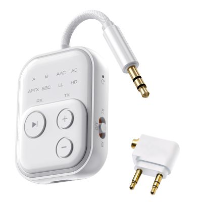 Bluetooth Wireless Transmitter/Receiver Adapter,Supports 2 Headphones2-in-1 Bluetooth Transmitter Receive with aptX Low Latency,3.5mm Aux Audio Jack Adapter for Airplane/Gym/Car Home Stereo System