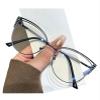 Blue Light Blocking Glasses,Anti Eye Strain UV Cut, Cateye Computer Reading Glasses Metal Frame(Matte black) view 1