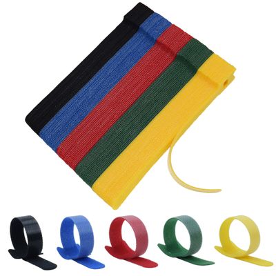 100pcs Cable Ties Reusable Rainbow Color Wire Ties Cable Management Cord Ties Reusable for Electronics Hook and Loop Cable Ties for Computer 6 Inch with 5 Colors