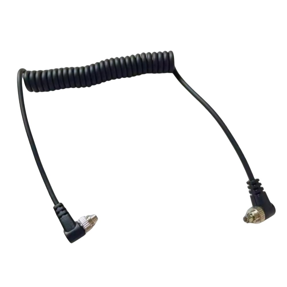 Premium PC Flashing Syncing Cable Reinforced Spring Wire with Secure Threaded Locking Connectors Photography Accessory Threaded Locking PC Syncing Cable
