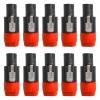 10PCS 4-Pin Speaker Connector Plug, Aviation Aluminum NL4FC Compatible Locking Audio Adapter, Tool-Free Quick Splicing for Speaker, Amplifier, Mixer (Red  10Pcs) view 1