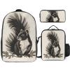 BWQJKUO 3Pcs Skunk Printed Backpack for Lightweight High-capacity Backpack With Lunch Bag Pencil Bags view 1