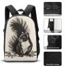 BWQJKUO 3Pcs Skunk Printed Backpack for Lightweight High-capacity Backpack With Lunch Bag Pencil Bags view 3