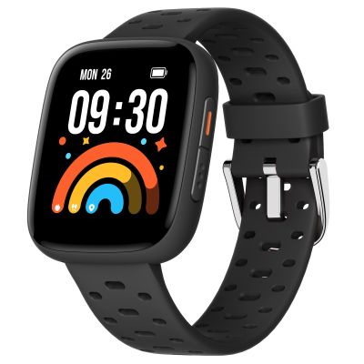 BIGGERFIVE Kids Watch No Phone Needed, 1.8" Amoled Smart Fitness Watch Pedometer, Heart Rate, Sleep Tracker, 30m Waterproof, Step Counter, Puzzle Games, 100+ Dials, Gifts for Boys Girls 5-16, Black