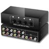 FlyroadUp RCA AV Switch 4 in 1 Out Composite Video Switcher L/R Audio Selector Box view 1