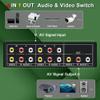 FlyroadUp RCA AV Switch 4 in 1 Out Composite Video Switcher L/R Audio Selector Box view 2
