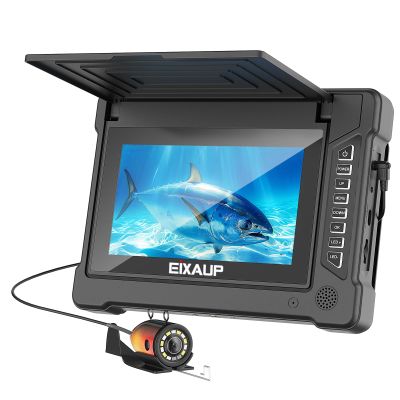 EIXAUP Underwater Fishing Camera, 7 inch HD IPS Monitor 1200TVL IP68 Wateproof Camera with 6 Pcs LED Lights + 6 Pcs IR Infrared Lights, 165Wide Angle for Ice, Boat and Lake Fishing(100 FT/30 M)