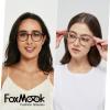 FoxMook 3-Pack Blue Light Blocking Glasses Round Women Men Computer Glasses Anti Eye Strain/UV/Glare Gaming Glasses, Black Pink Clear view 3