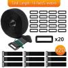 16Ft 1.5 inch Cable Straps, Fastening Tape Cable Ties with 20 Buckles, Black Adjustable Hook and Loop Straps for Cord, Cable Organize, Wire Management view 2