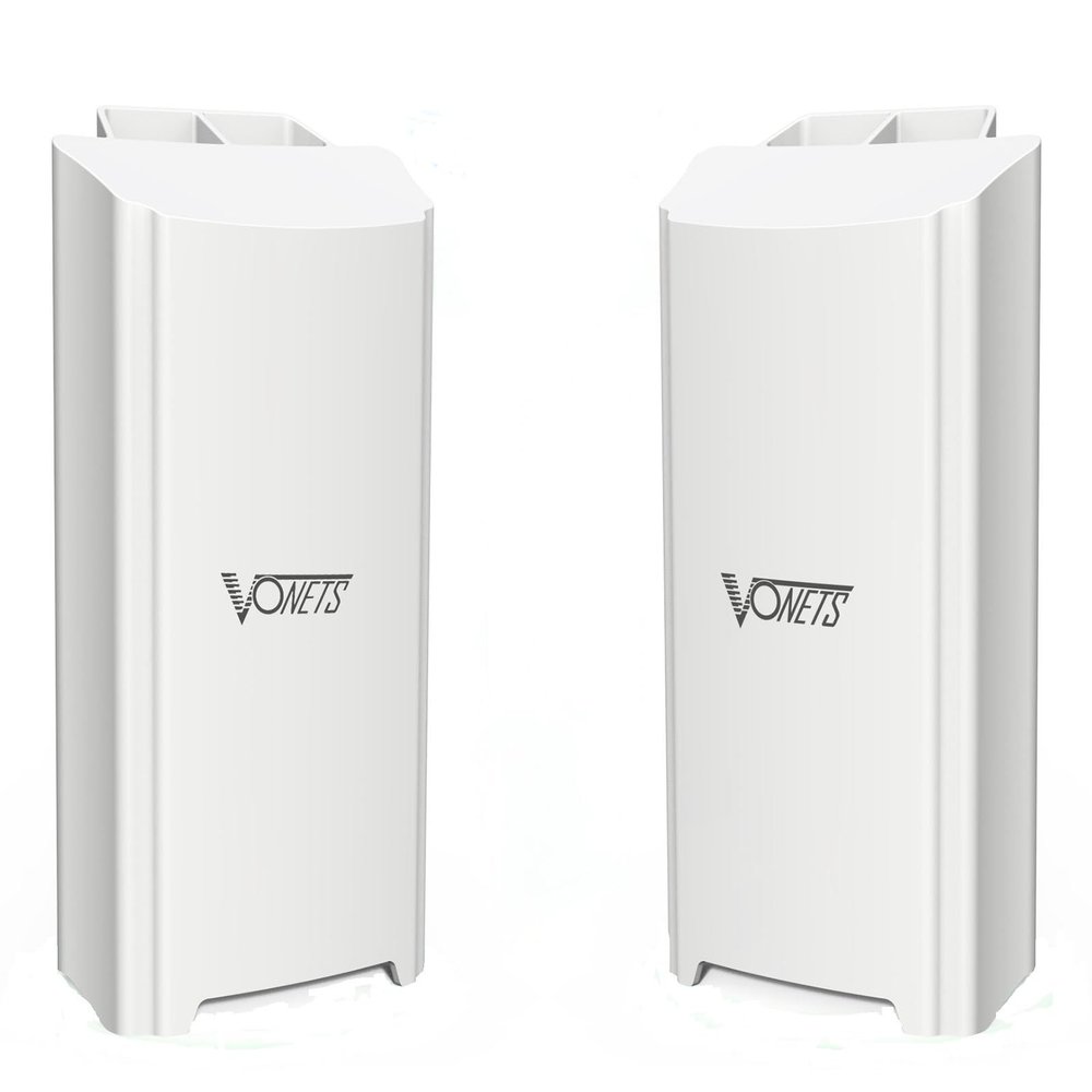 Vonets 1800Mbps Point-to-Point Wireless Bridge, 2KM Range, 5.8G WiFi Extender, Dual Gigabit Ports, PoE or DC Powered, IP65 Weatherproof, Outdoor, Building (2)