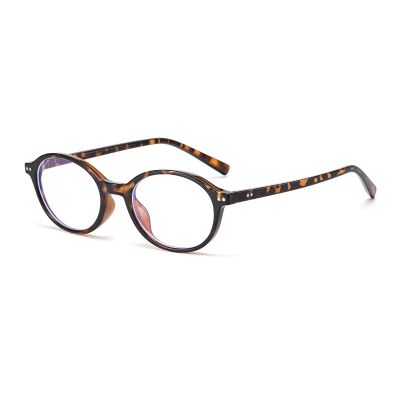 LJCZKA Oval Blue Light Blocking Glasses for Women Vintage Oval Frame Glasses Nerd Y2K Eyewear Anti Glare Computer Eyeglasses (Leopard)