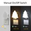 LED Night Light Christmas Tree Lights Plug Into Wall [2 Pack] with Manual On-Off, Dimmable Nightlights Warm/White Wall Art for Home Decor Bathroom Hallway Bedroom Kids Room Apartment, White view 3