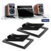 Desktop Speaker Stand Enhance Spatial Sound Effects and Shock Absorption, for Tabletop Audio Support Or Computer Speaker Bracket(Solid Black (2 Pcs)) view 2