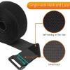 2In x 16Ft Cable Straps with 20 Buckles, Heavy Duty Fastening Cable Ties, Cut-to-Length, Hook and Loop Securing Straps for Organizer or Storage, Black view 3