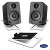 2 Pcs Speaker Bracket Enhance Spatial Sound Effects and Shock Absorption, for Tabletop Audio Support and Computer Speakers Stand(Solid White) view 2