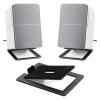 2 Pcs Speaker Stand Enhance Spatial Sound Effects and Shock Absorption, for Desktop Audio Support and Computer Speakers Bracket(Hollow Black (2 Pcs)) view 2