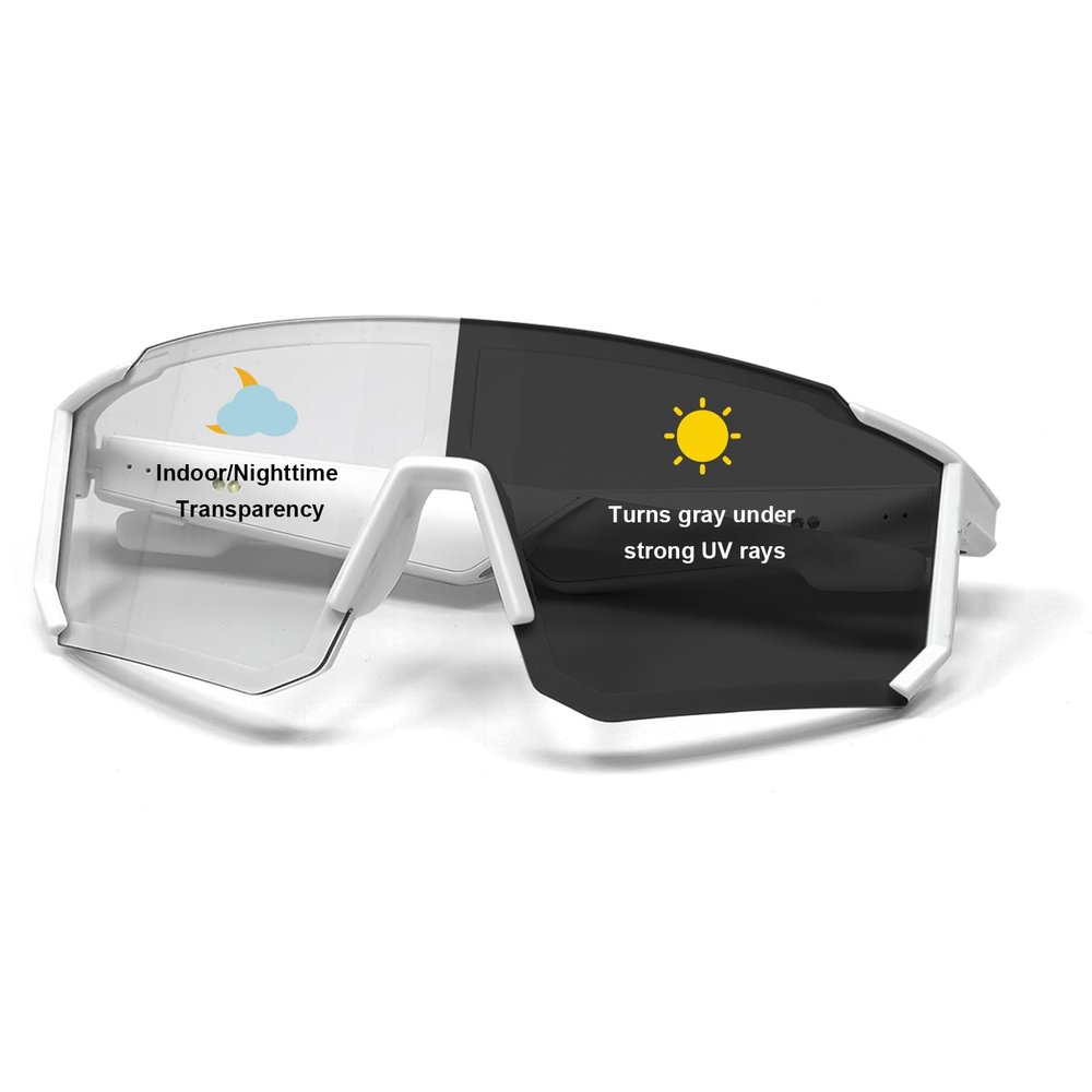 Yihou Smart Glasses Bluetooth Sunglasses Cycling Glasses with Open Ear Speaker Answer Calls for Outdoor Activities Clear