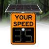 DUXMM 20"x27"/24"x35" Solar Powered Radar Speed Sign,Rust Proof Aluminum Radar Speed Detector with Accessories,for Roadway Safety, with Accessories Orange-20 x27 view 1