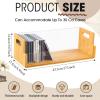 CroBlissful 2 Set Wooden Cd Storage Box Display Holder Shelf Bamboo&acrylic Visible Racks with Carrying Handles, Cassette Tape Organizer Shelf for Movie Case, Store up to 60 Pcs Cds view 2