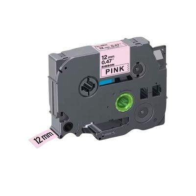 12mm Satin Ribbon RG34 RN34 RC34 RN31 R334 Compatible with Brother TZe Replacement Laminated with PT-D220/D210/H110/D200/D400/1280/D610BT & 100+ P-Touch Models (1,Black on Pink)