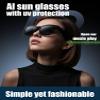 ZXQ Smart AI Camera Sunglasses, Black Frame with Dark Lenses, Digital Recording Eyewear for Photos and Videos,with Microphone for Realtime Translation,Call,Voice Assistant,Open Ear (Black+Dark lens) view 4