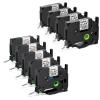 12mm 0.47 Black on White/Clear Label Maker Tape for PT-D220 D210 H110 H111 D200 D400 1280 D610BT Refills, 9 Pack view 1