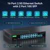 GoodTop 18-Port 2.5GB Switch Unmanaged, Ethernet Switch 2.5 Gigabit, 16 x 2.5G Base-T Ports, 2 x 10G SFP+, Multi-Gigabit 10/100/1000/2500Mbps, Network Switch for Home Office, Plug&Play view 2