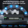 GoodTop 18-Port 2.5GB Switch Unmanaged, Ethernet Switch 2.5 Gigabit, 16 x 2.5G Base-T Ports, 2 x 10G SFP+, Multi-Gigabit 10/100/1000/2500Mbps, Network Switch for Home Office, Plug&Play view 4
