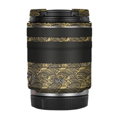 RF 16-28 2.8 Camera Lens Skin Anti-Scratch Sticker for Canon RF 16-28mm F2.8 is STM Vinyl Protective Film Decals(Wave Gold)