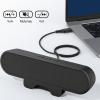 ASHATA USB Speaker Bar, Stereo USB Powered Speaker Computer Speakers with Loud Sound,Volume Control for Desktop Pc, Easily Clamps to Monitor, Convenient Controls view 2
