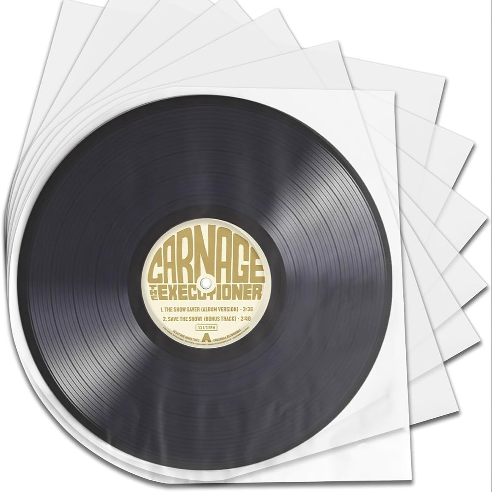 50PCS 12" Anti-static Vinyl Record Inner Sleeves,Protective Clear Plastic Storage Bags for Vinyl Record Anti-dust Anti-scratches Protector