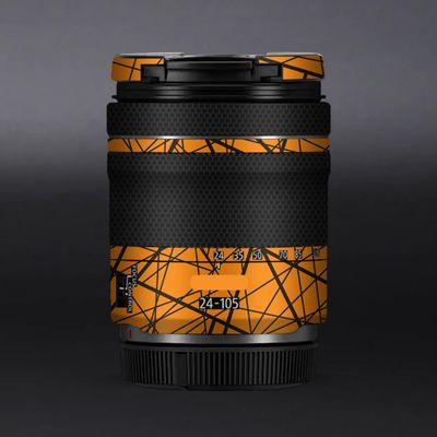 24-105 4-7.1 Anti-Scratch Camera Lens Sticker for Canon RF 24-105mm F4-7.1 STM Wrap Protective Film Protector Skin Cover(Cross Orange)