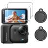 AMAZEAR Screen Lens Protector for Insta360 GO Ultra Accessories, Insta 360 Go-Ultra 3 Tempered Glass Screen Protective Cover & 2 Silicone Lens Cap Combo, 9H Hardness, Touch Sensitive, HD view 1