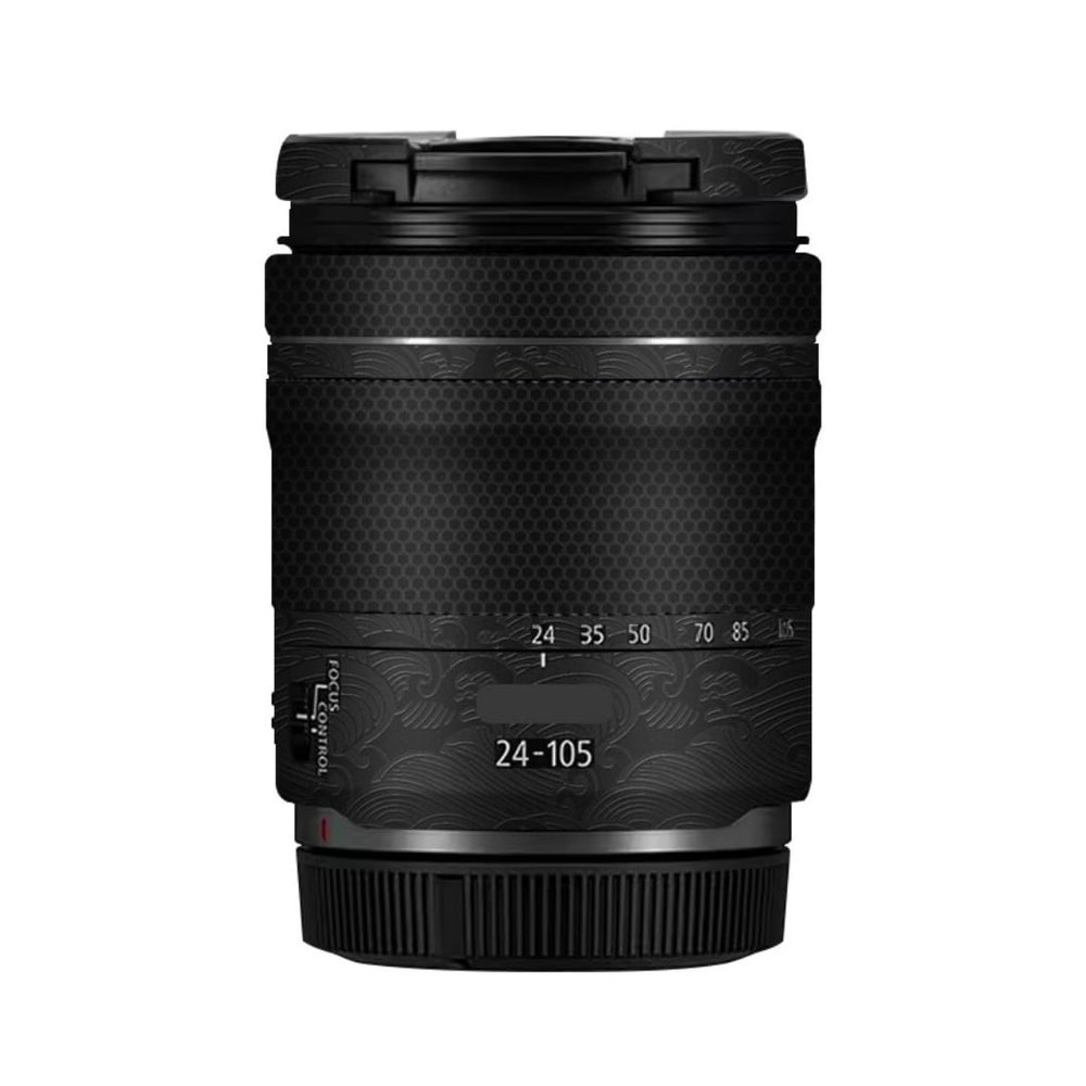 24-105 4-7.1 Anti-Scratch Camera Lens Sticker for Canon RF 24-105mm F4-7.1 STM Wrap Protective Film Protector Skin Cover(Wave Black)