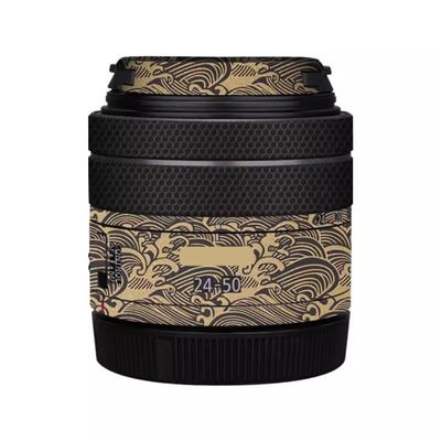 RF 24-50 4.5-6.3 Lens Cap Skin Anti-Scratch Camera Sticker for Canon RF 24-50mm F4.5-6.3 Protective Wrap Film Protector Decal(Wave Gold)