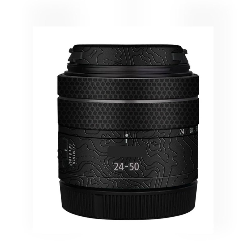 RF 24-50 4.5-6.3 Lens Cap Skin Anti-Scratch Camera Sticker for Canon RF 24-50mm F4.5-6.3 Protective Wrap Film Protector Decal(Contour Black Glossy)