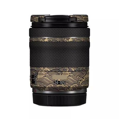 24-105 4-7.1 Anti-Scratch Camera Lens Sticker for Canon RF 24-105mm F4-7.1 STM Wrap Protective Film Protector Skin Cover(Wave Gold)