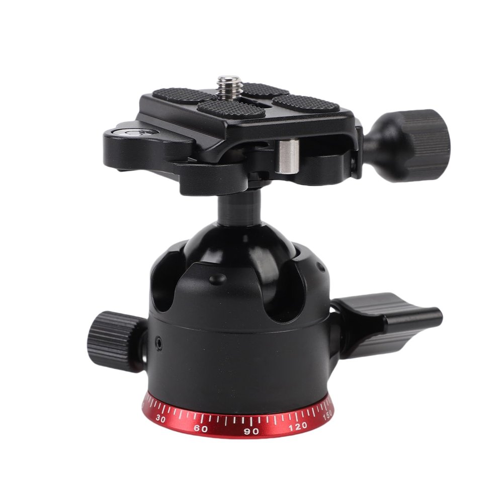 Bewinner 28mm Camera Ball Head, Low Profile DSLR Ball Head with 360 Panoramic Rotation Dual Locking Knobs, Plate for DSLR Camera Monopod Camcorder