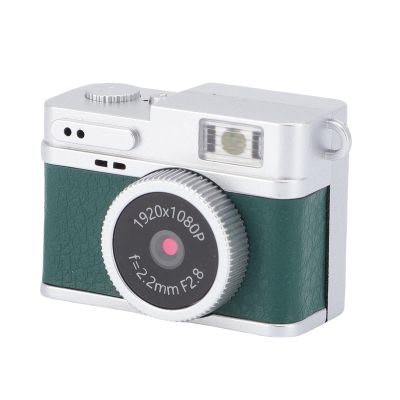 Denash Small Keychain Camera, 1080P 2MP Mini Retro Digital Camera with 4 Filters LED Flash for Android Phone Portable Keychain Cam for Travel Learning Recordings (Green)