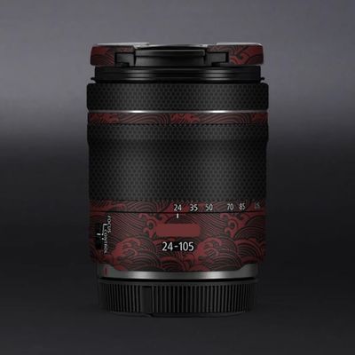 24-105 4-7.1 Anti-Scratch Camera Lens Sticker for Canon RF 24-105mm F4-7.1 STM Wrap Protective Film Protector Skin Cover(Wave Red)