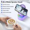 AKLLCCR Wireless Induction Audio Bluetooth Speaker 5in1 Phone Holder Emergency Rechargeable (3000mAh) with Colorful Ambient Light 300 Foldable for Tablet iPhone Android, Gifts for Men Women view 2