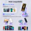 AKLLCCR Wireless Induction Audio Bluetooth Speaker 5in1 Phone Holder Emergency Rechargeable (3000mAh) with Colorful Ambient Light 300 Foldable for Tablet iPhone Android, Gifts for Men Women view 4