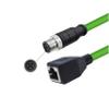 98.4Ft M12 4Pin Male D Code to RJ45 Female Cat5e Ethernet Cable,PVC Shielded Industrial Cable Assembly,4A,250V,AWG24,for Industrial Camera & Automation Systems(30M) view 1