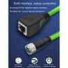 98.4Ft M12 4Pin Male D Code to RJ45 Female Cat5e Ethernet Cable,PVC Shielded Industrial Cable Assembly,4A,250V,AWG24,for Industrial Camera & Automation Systems(30M) view 2