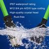 98.4Ft M12 4Pin Male D Code to RJ45 Female Cat5e Ethernet Cable,PVC Shielded Industrial Cable Assembly,4A,250V,AWG24,for Industrial Camera & Automation Systems(30M) view 3