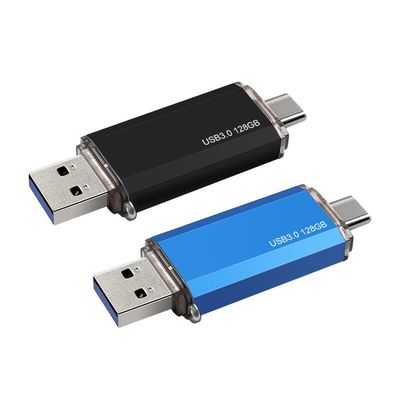 2-Pack 128GB Dual USB 3.0 Flash Drive USB C & USB A 2-in-1, Thumb Drive for Type-C Phones, PC, External Storage for Photos/Videos/Files